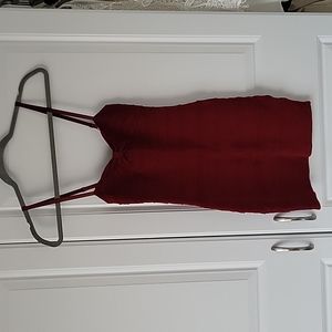 Forever 21 bodycon dress with adjustable straps size S in burgundy color